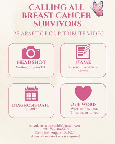 Breast cancer survivors invited to join a tribute video by submitting headshots and details.