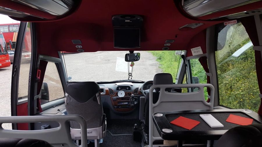 Riccardo's coach on the road