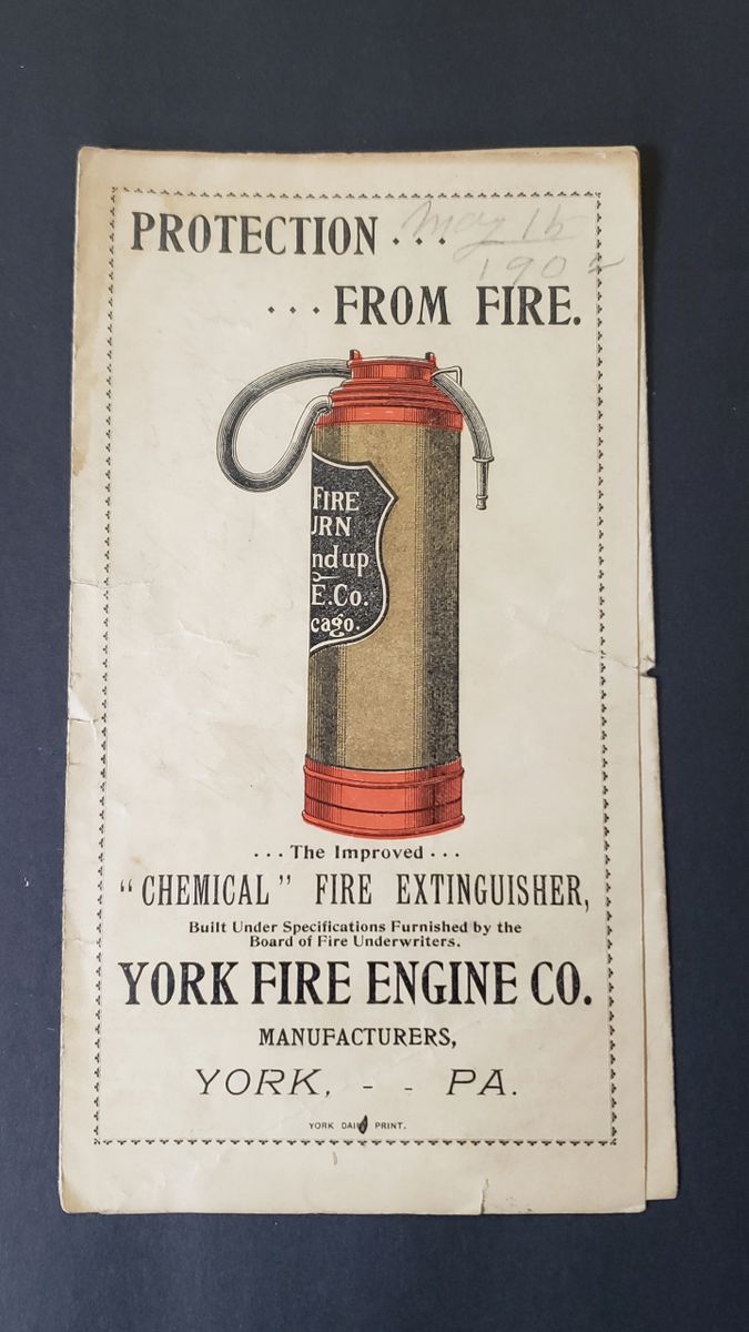 York Pa Fire Extinguisher Advertisement