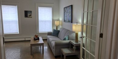 Living room Apt 2 Cozy Victorian Vacation Rental by Owner in Newport, Vermont