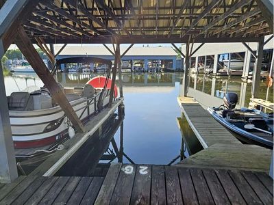 Covered boat dock rental available.