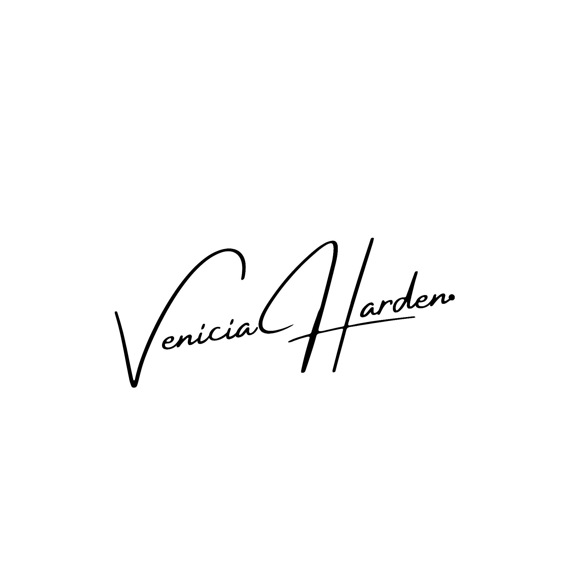 Elegant cursive signature of Venicia Harden.