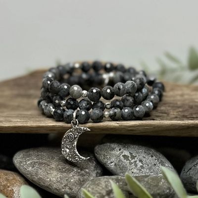 Moon bracelet, boho wrap, yoga jewelry, gemstone jewelry, healing jewelry, gifts for her, crystals 