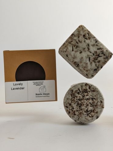 Lovely Lavender natural soap bars with packaging.