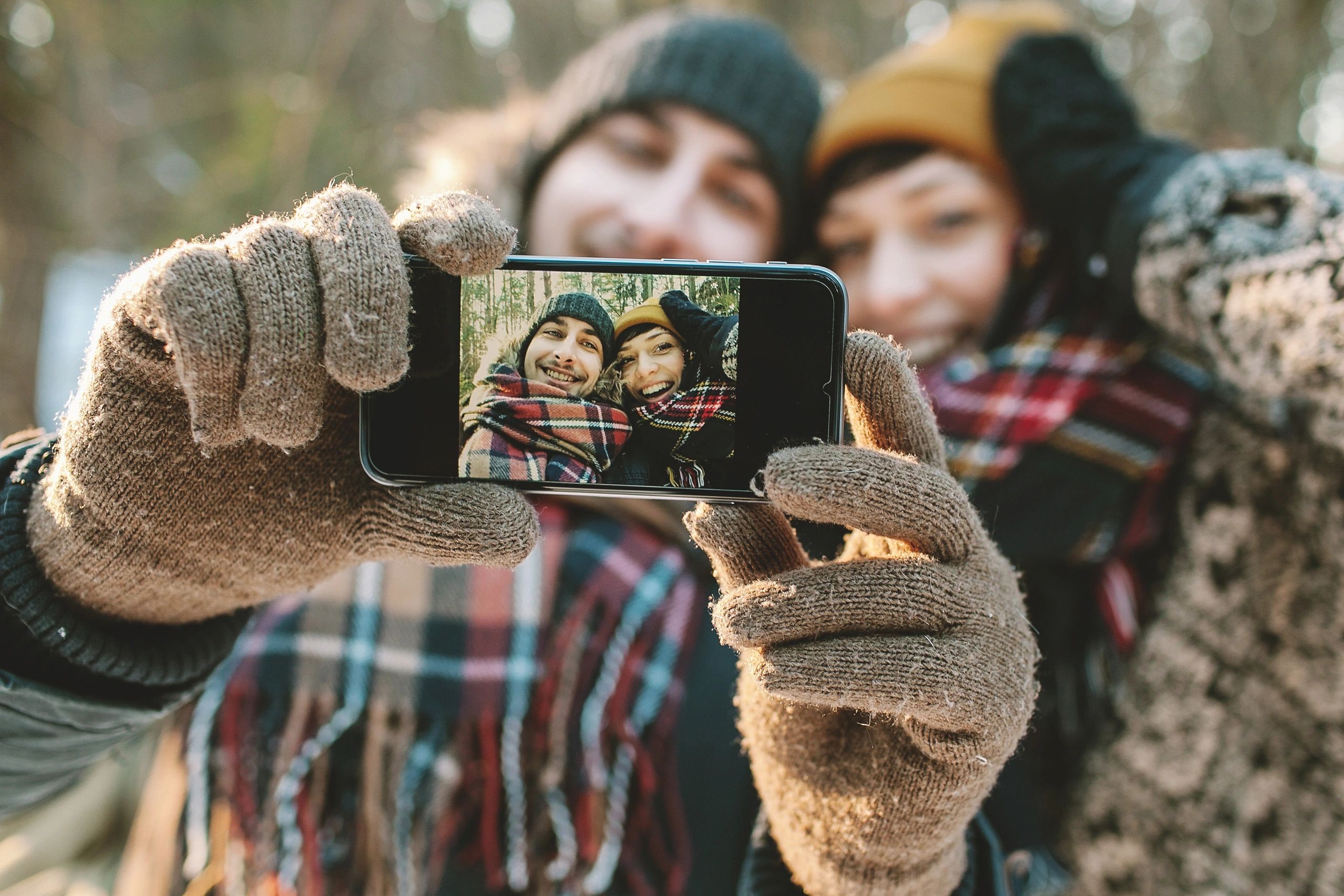 Couple taking a selfie