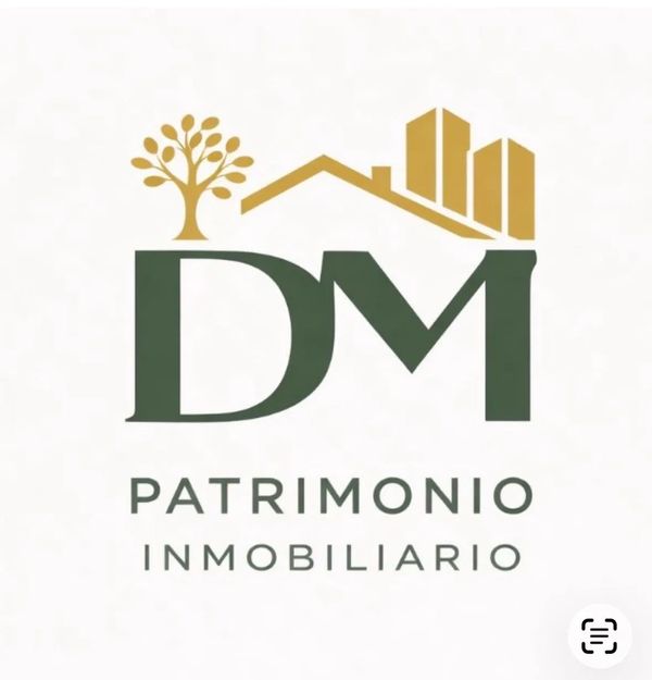 Logo featuring 'DM' with a tree, house roof, and buildings, representing real estate heritage.