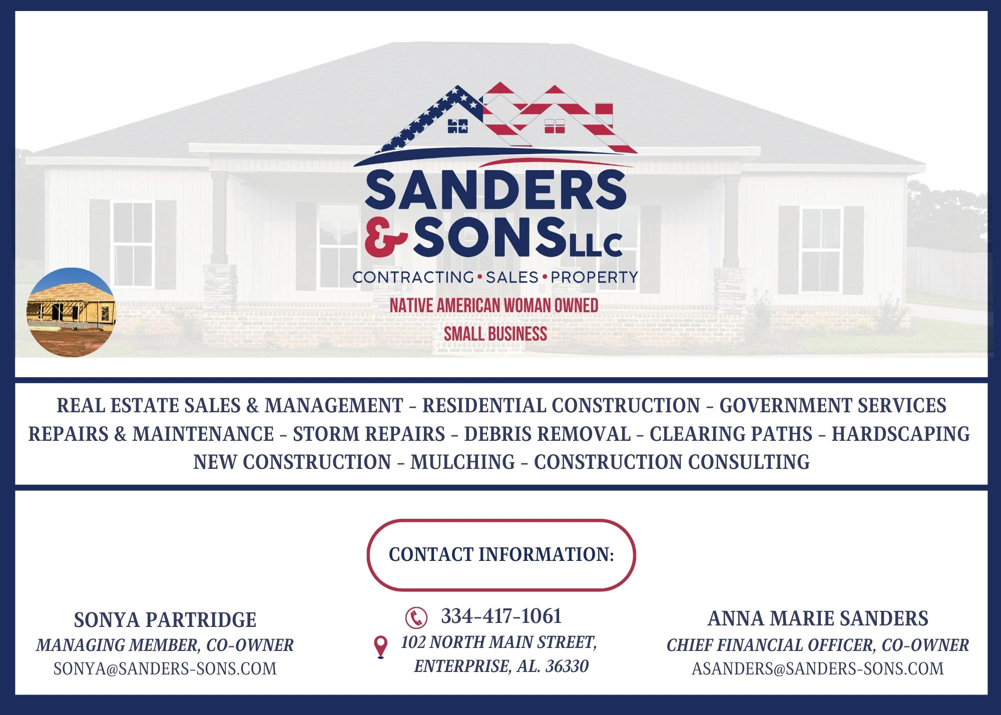 Sanders & Sons LLC Real Estate, New Construction