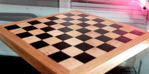 Solid 1 inch Chess/Checkers board made form solid wood