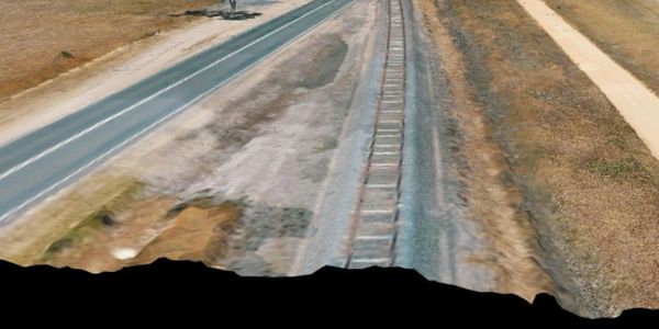 3D surface model of railway level crossing 