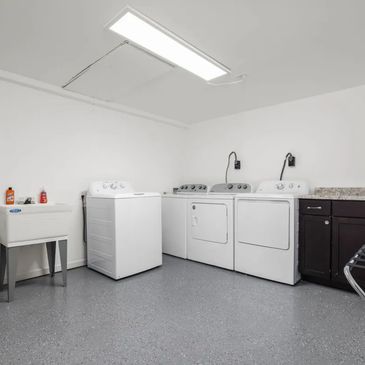Our complimentary community laundry room has two washer and two dryers for our guests to use
