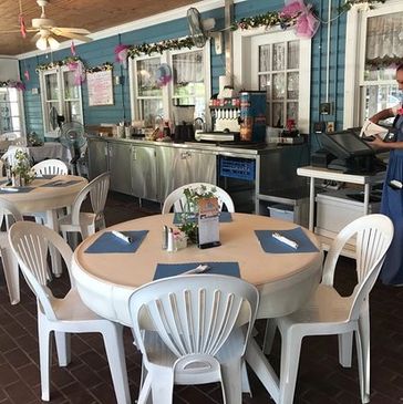 Enjoy breakfast or dessert in the enclosed patio at Blue Owl Bakery