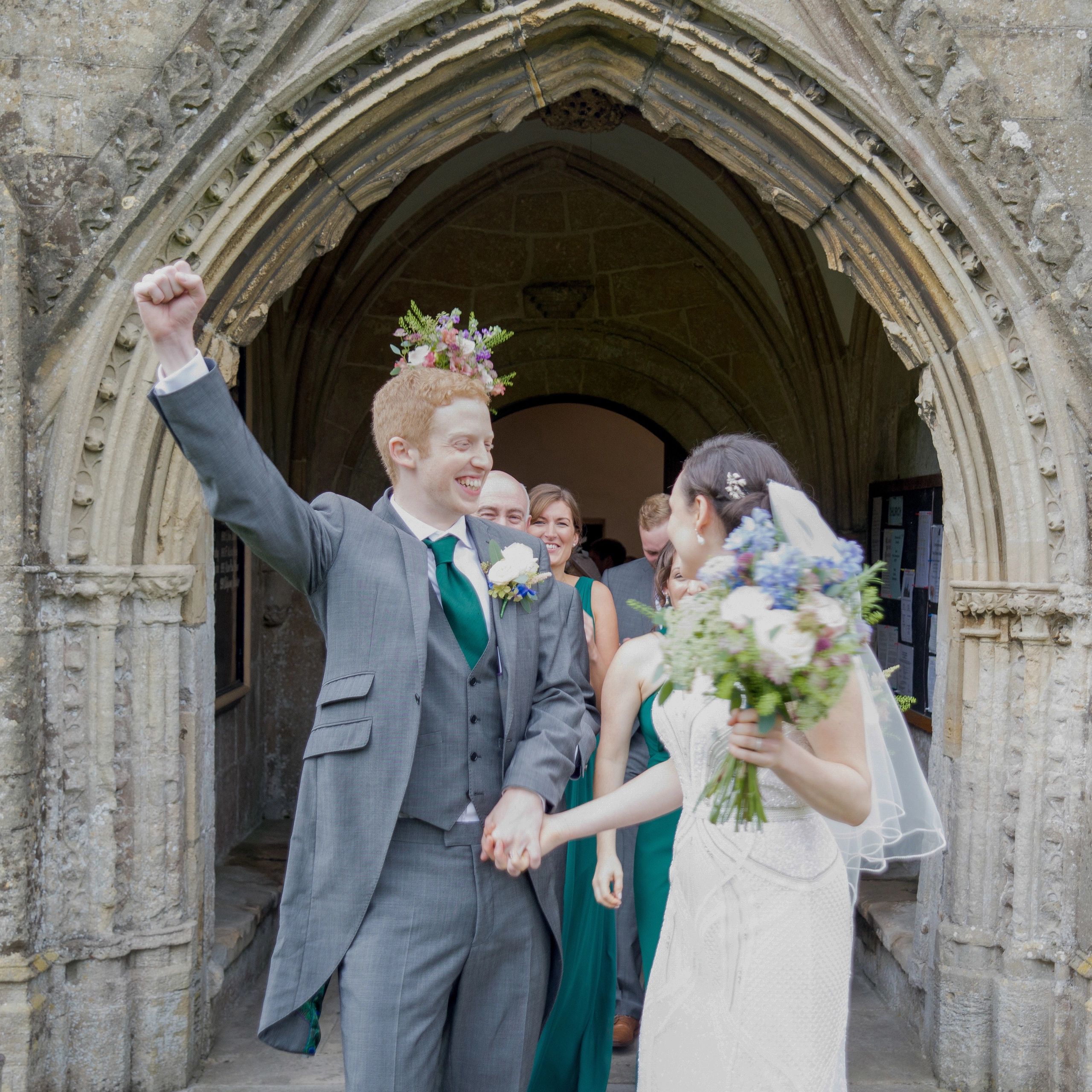 Bridal Party fun contemporary classic wedding photography reportage photo Church wedding Wiltshire