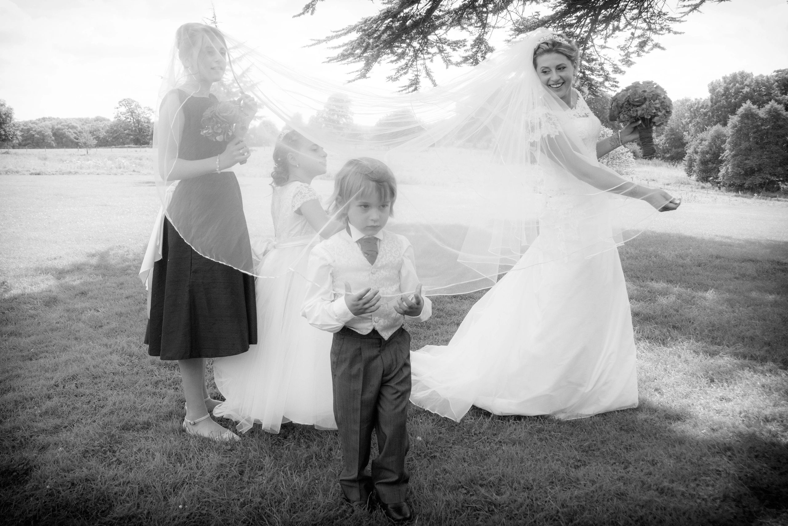 Bridal Party fun contemporary classic wedding photography reportage photo Photo Stanton Wiltshire