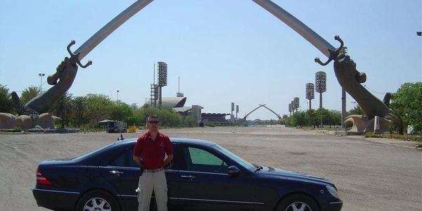 Aaron Kreag at Crossed Swords Parade Ground Baghdad Iraq 2005