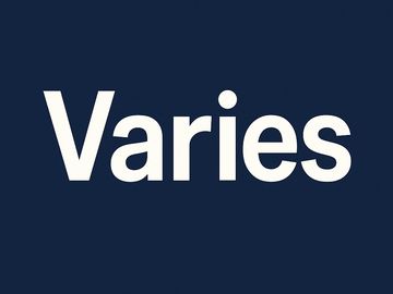 The word 'Varies' displayed in bold white on a dark blue background.
