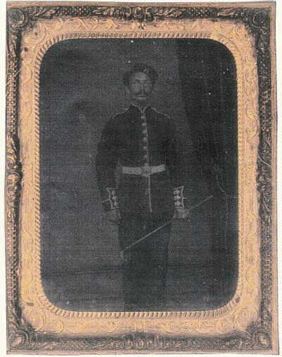 Moses Aaron Gold (1845-1884).  Uncertain if this is Aaron's NM Militia Civil War uniform from 1861