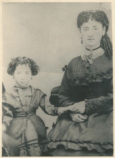Maggie Gold Rinaldo Chavez with her daughter Annie ("Juanita"), abt 1869