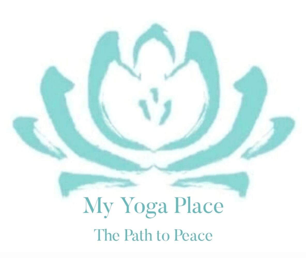 Logo for My Yoga Place with a lotus design.