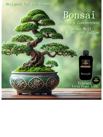 Bonsai concentrate fertilizer for vibrant plant life.