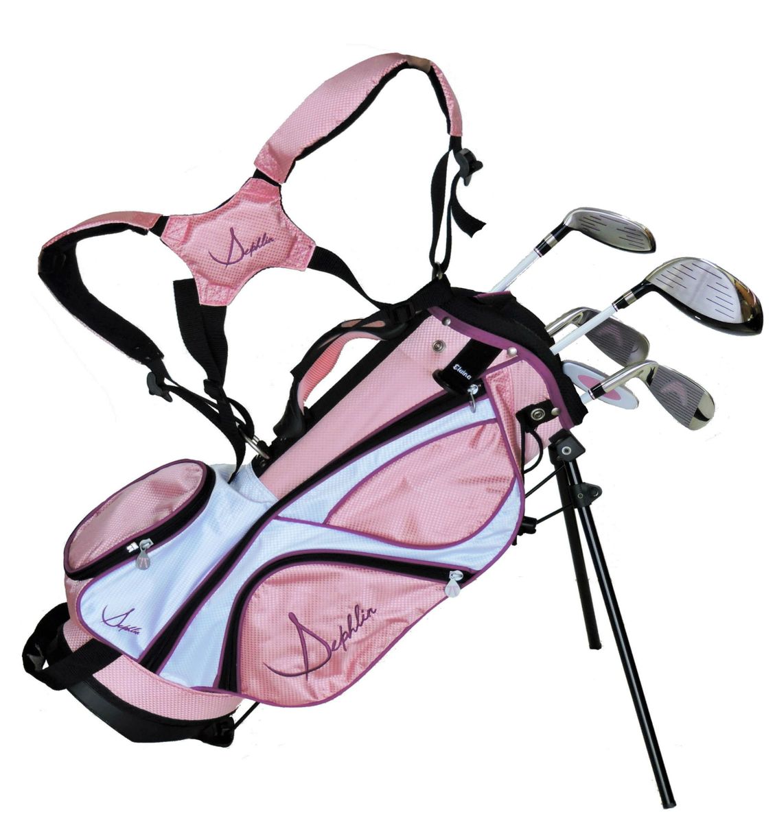 Sephlin - Lady E Girls 5 Pieces Right Hand Pink Golf Clubs Set & Golf Bag  Ages 4-7 Years Old