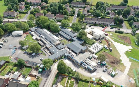 Drone photo of school roof refurbishment funded by successful CIF bid - Condition Improvement Fund