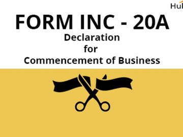 Form INC 20A - Filing of Declaration for Commencement of Business 