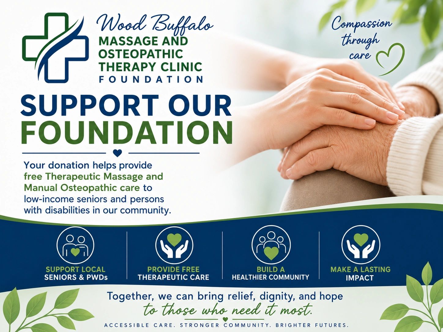 Support for free therapeutic massage and osteopathic care for seniors and persons with disabilities.