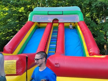 Wet/Dry two lane large inflatable slide
