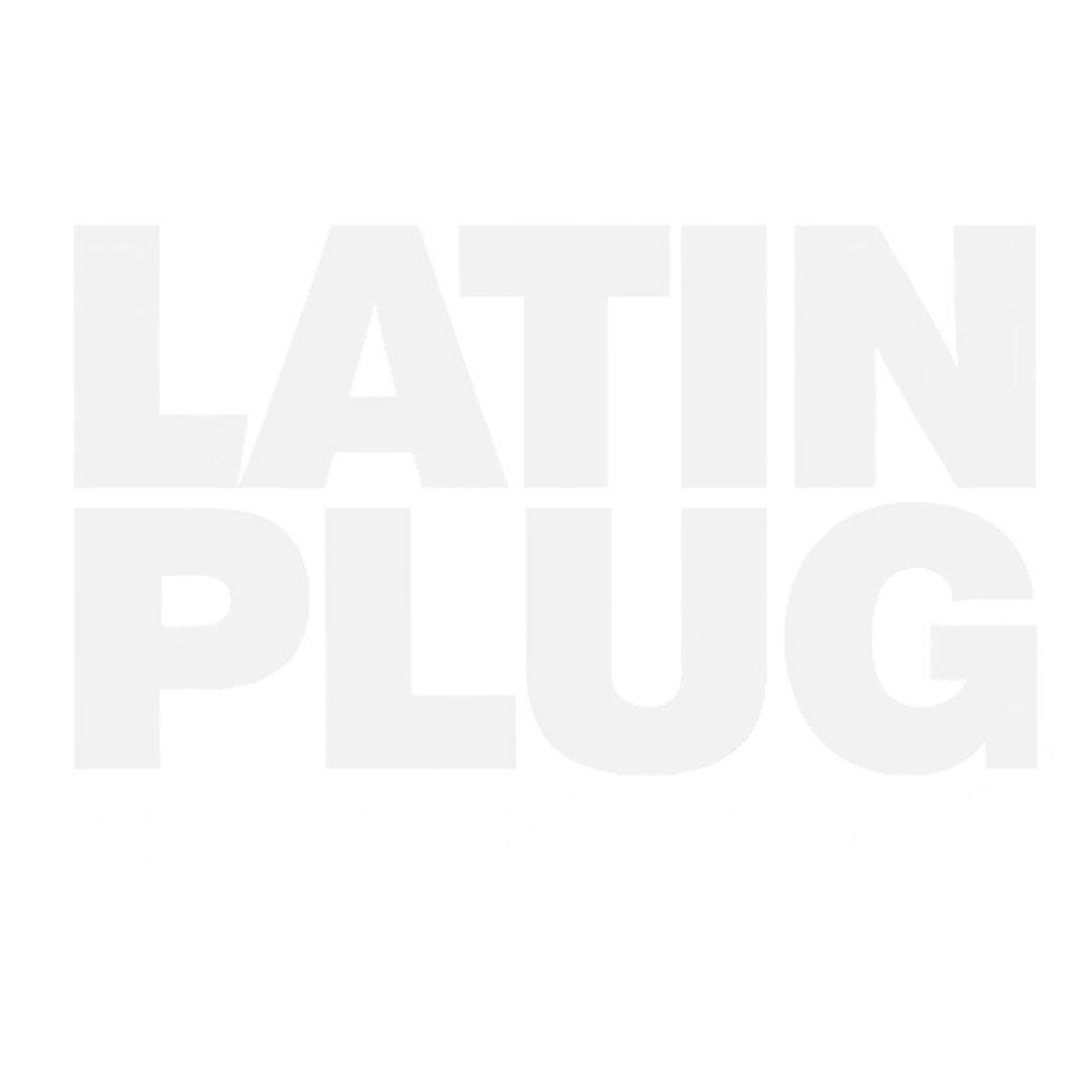 Bold white text logo reading 'LATIN PLUG RECORDS' on a transparent background.