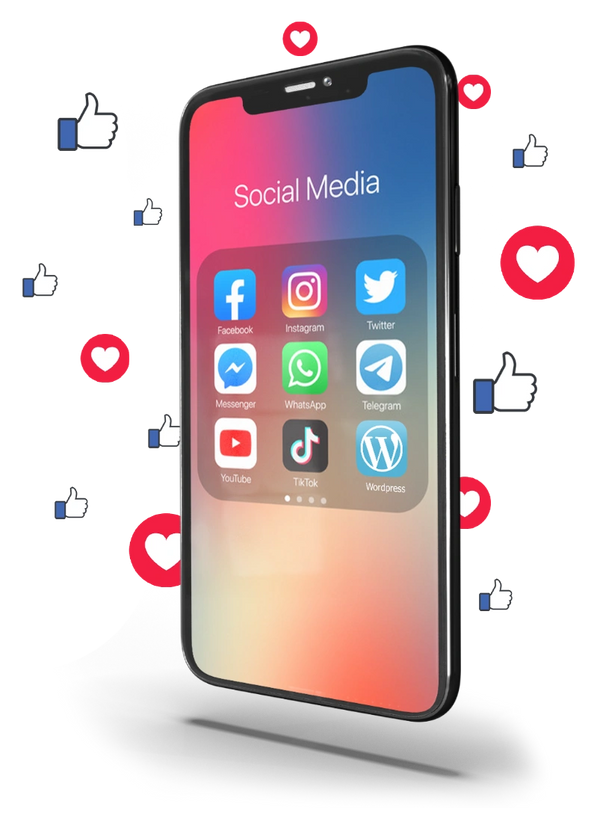 A phone with social media apps