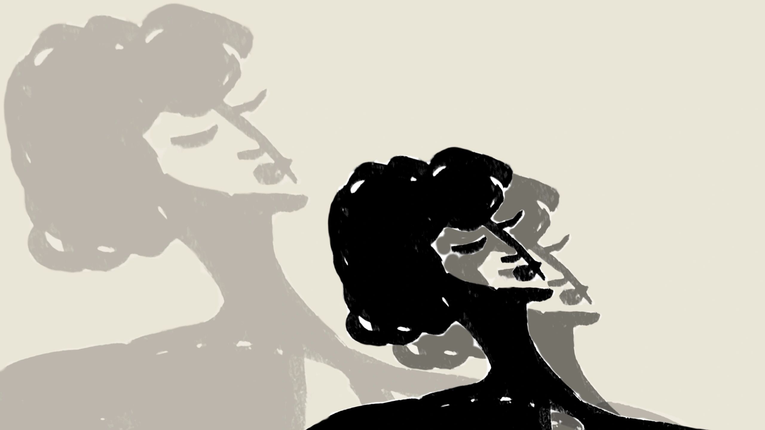 Illustration of a black silhouette playing the violin.