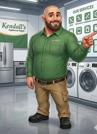 A friendly expert technician from Kendall's providing reliable appliance repair. We offer affordable appliance repair, same-day service, and quality workmanship in Chattanooga, TN and Soddy-Daisy.