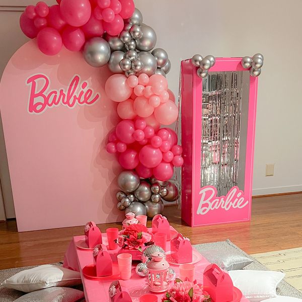 Barbie balloon backdrop 