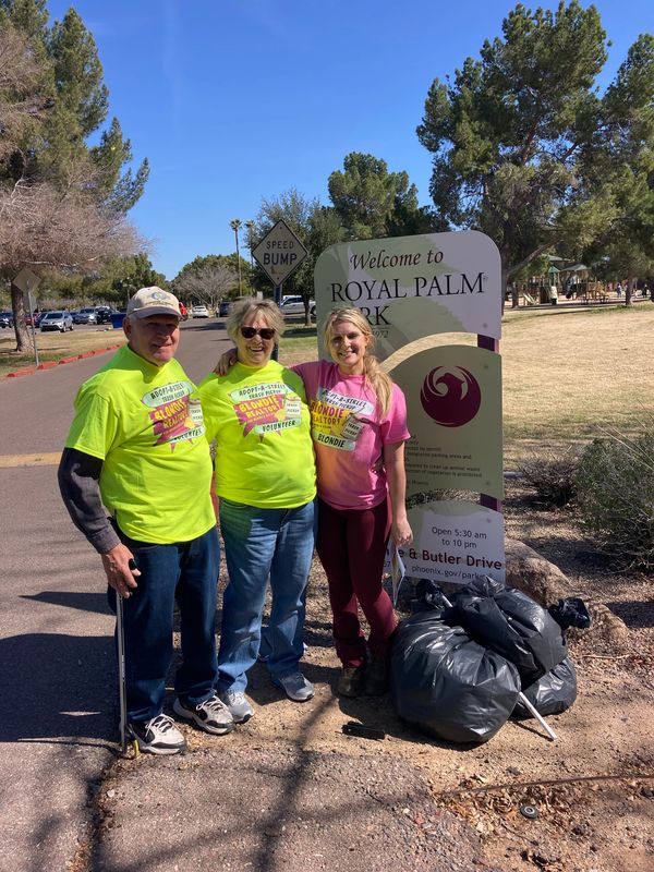 Phoenix Adopt A Street, Volunteer, Trash Pick Up, Blondie Realtor