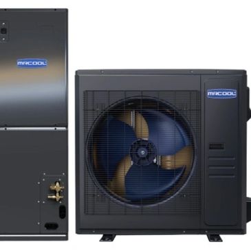 Two MACCOOL HVAC units with fan and control panel visible.