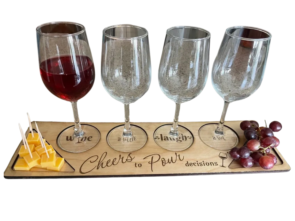 Customized Wine Flight Board (4 glass)