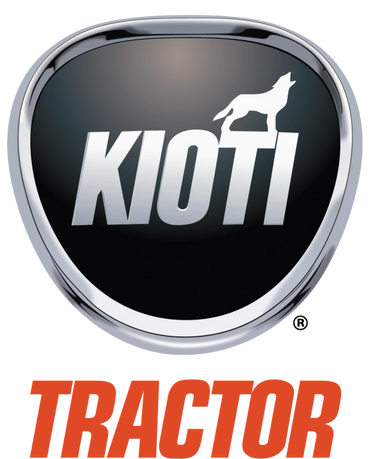 Kioti Tractor logo with a howling wolf silhouette.