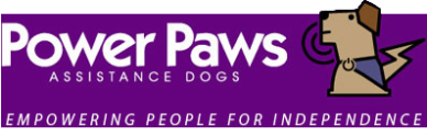 Power Paws Assistance Dogs logo with tagline.