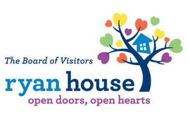 Logo of Ryan House with colorful heart tree.