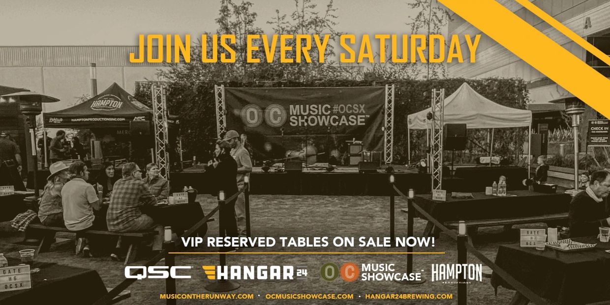 Outdoor OC Music Showcase happening every Saturday with VIP tables available.