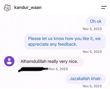 Customer feedback exchange on Nov 5, 2023.
