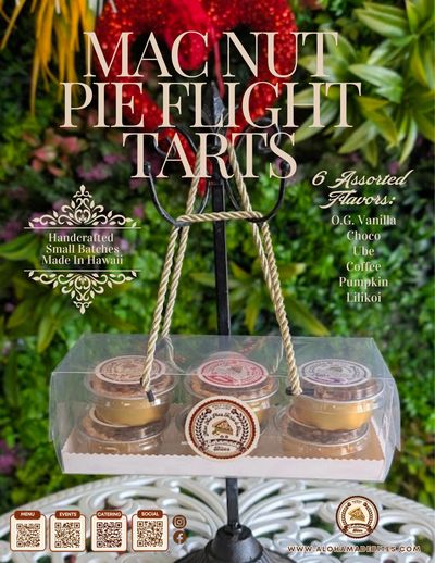 AlohaMade Bites Hawaiian Macadamia Nut Pie Flight Tarts Assorted Flavors Wedding Gifts Souvenirs  