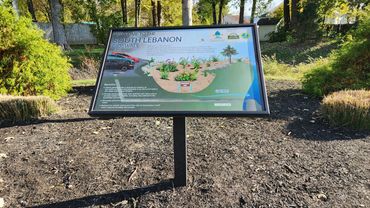 Black aluminum angled frame sign system