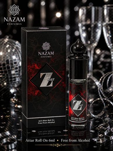 Nazam Perfumes Z Blaze Attar Roll On, 6ml, free from alcohol.