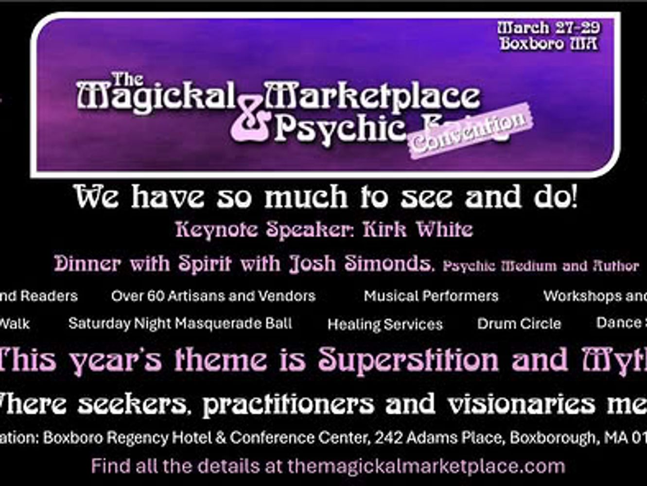 Buy tickets:  https://www.eventbee.com/v/the-magickal-marketplace-2026/event?eid=284925513#/tickets