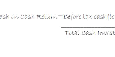 Cash on Cash Return from a washington State investor real Estate Agent