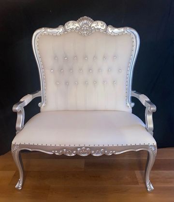 Beautiful Silver chair, perfect for your wedding, baby shower, graduation and birthday party.