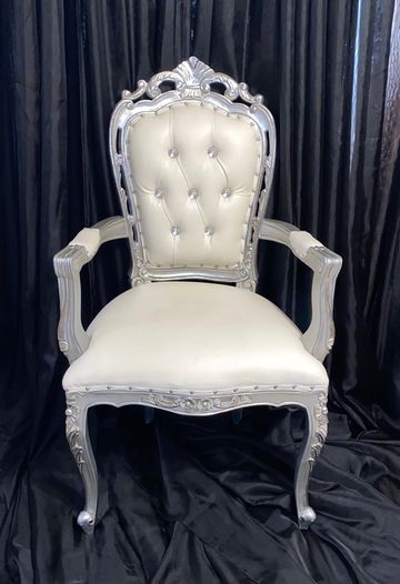 Beautiful Silver chair, perfect for your wedding, baby shower, graduation and birthday party.