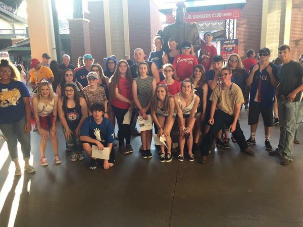 Youth attending the Ranger game