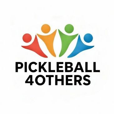 Colorful logo for Pickleball 4Others with four stylized human figures.